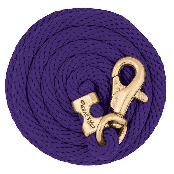 Poly Lead Rope with Brass Plated Bull Trigger Snap, Purple