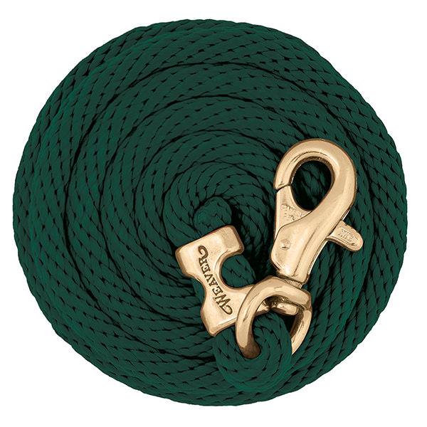 Poly Lead Rope with Brass Plated Bull Trigger Snap, Hunter Green
