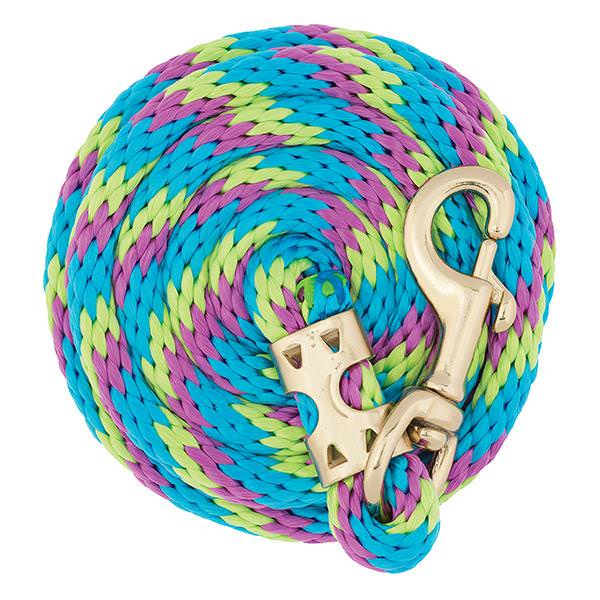 Value Lead Rope with Brass Plated 225 Snap, Lime Zest /Hurricane Blue/Purple Jazz