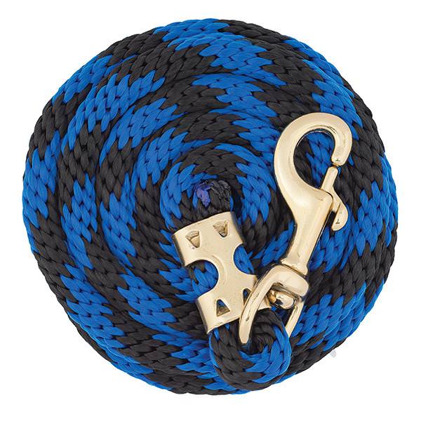 Value Lead Rope with Brass Plated 225 Snap, Blue/Black