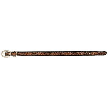 Floral Tooled Dog Collar