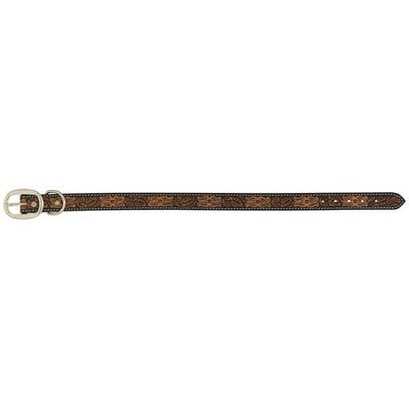 Floral Tooled Dog Collar