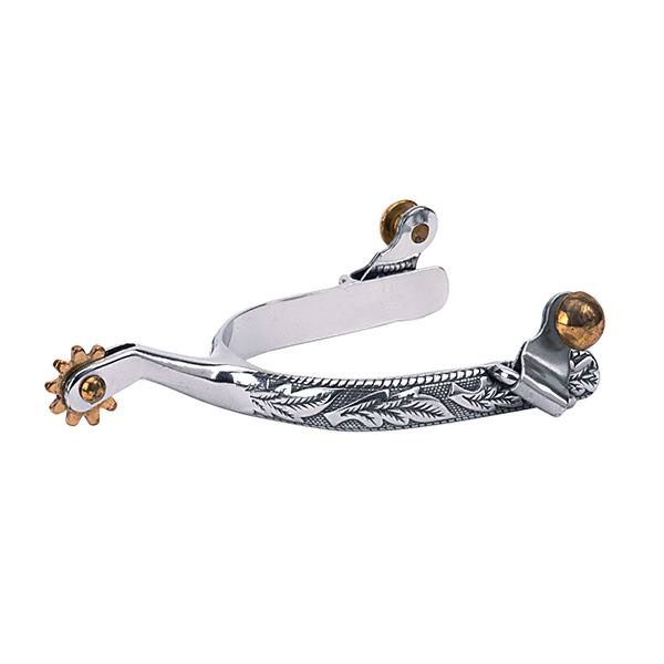 Ladies Roping Spurs with Engraved Band