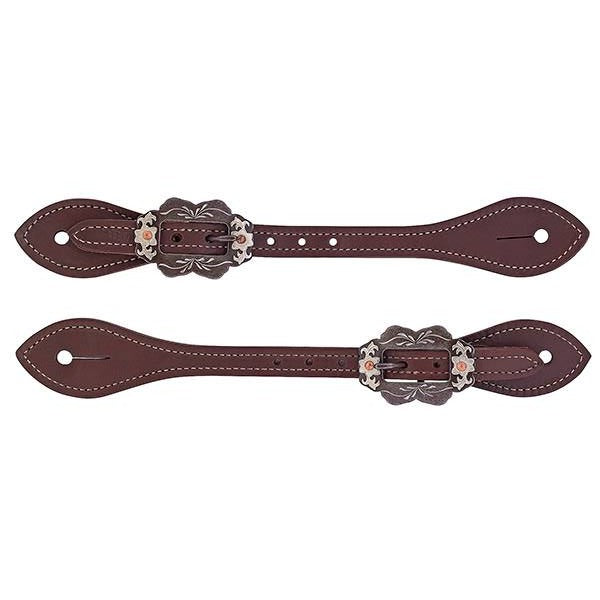 Mens Flared Oiled Harness Leather Spur Straps