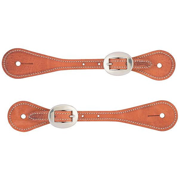 Youth Harness Leather Spur Straps, Russet