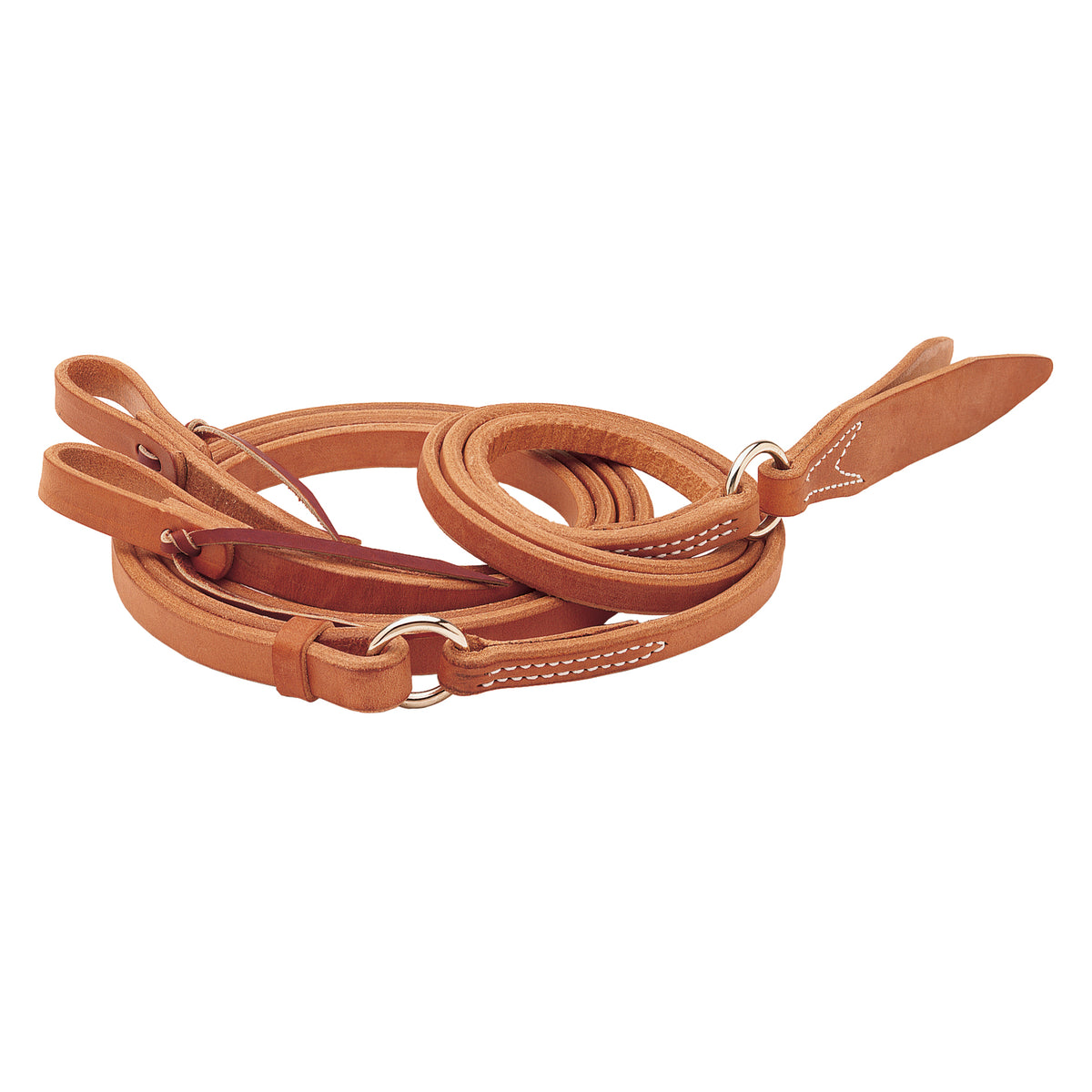 5/8" X 8' Leather Reins - Medium Oil Color, Made In USA, Horse Riding Equipment