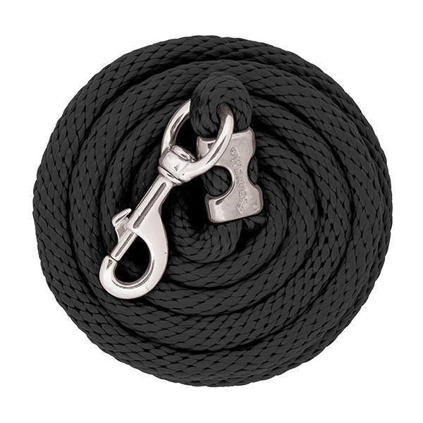 Poly Lead Rope with Chrome Brass Snap, Black