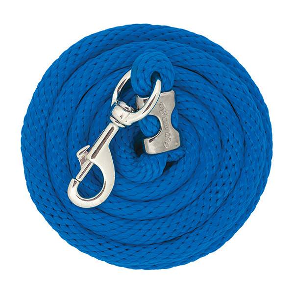 Poly Lead Rope with Chrome Brass Snap, Blue