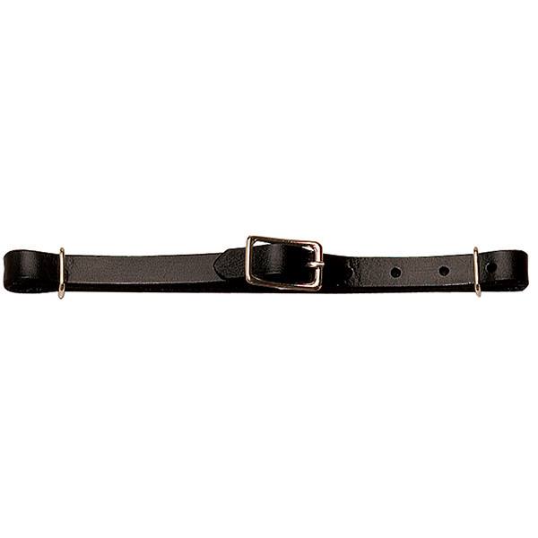 Straight Bridle Leather Curb Strap, Black