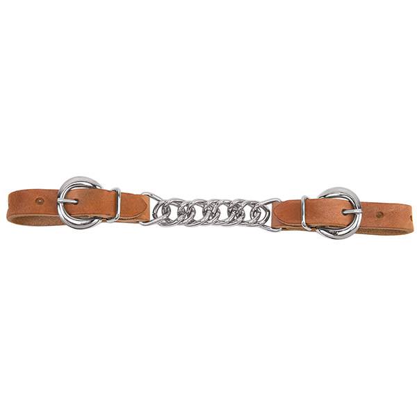 Harness Leather 3-1/2" Single Flat Link Chain Curb Strap