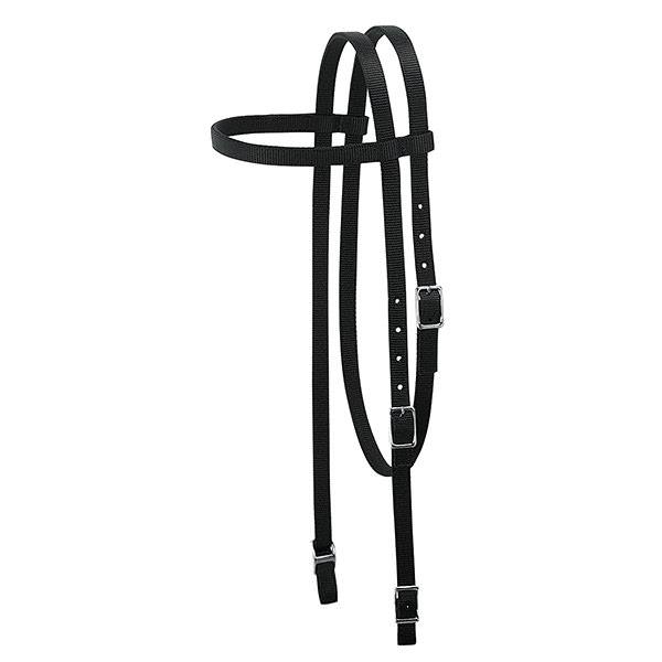 Nylon Browband Headstall, Pony, Black