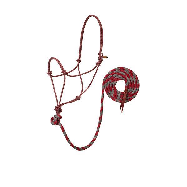 EcoLuxe<sup>&trade;</sup> Rope Halter with 10 Lead, Dark Red/Charcoal, Average Horse