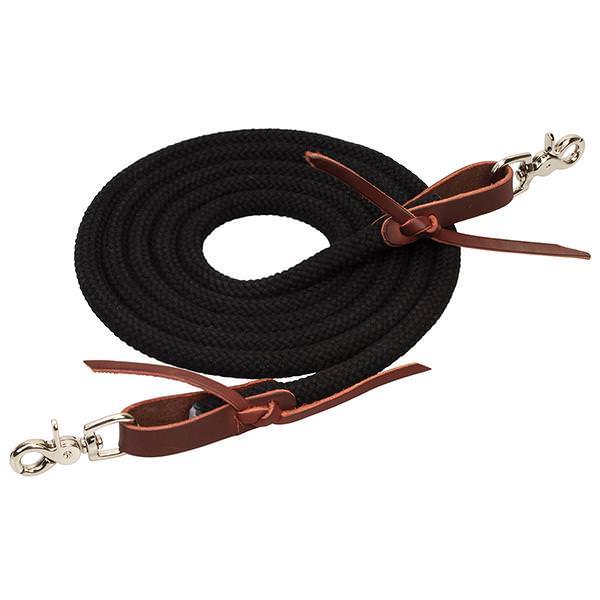 EcoLuxe<sup>&trade;</sup> Round Trail Rein, Black, 1/2" W x 10 L