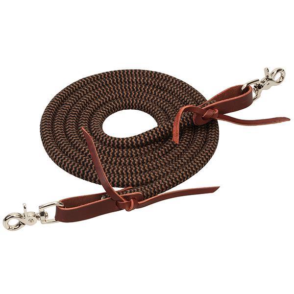 EcoLuxe<sup>&trade;</sup> Round Trail Rein, Brown/Black, 1/2" W x 10 L