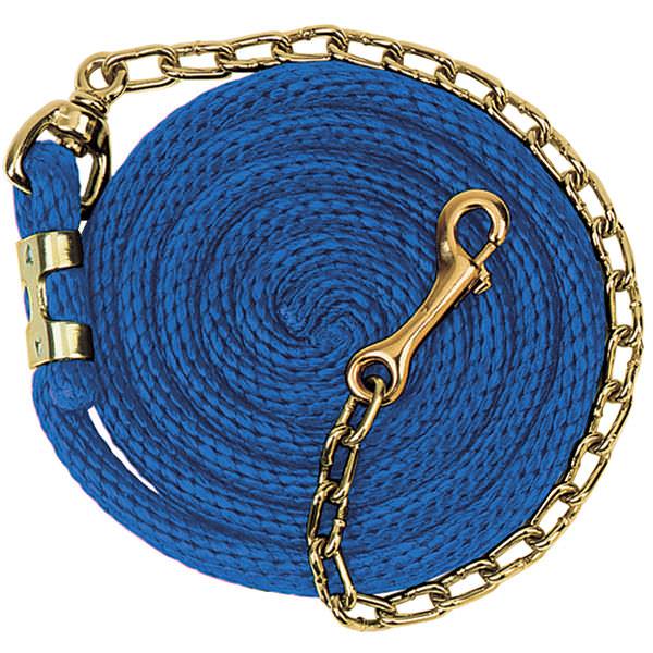 Poly Lead Rope with Brass Plated Swivel Chain