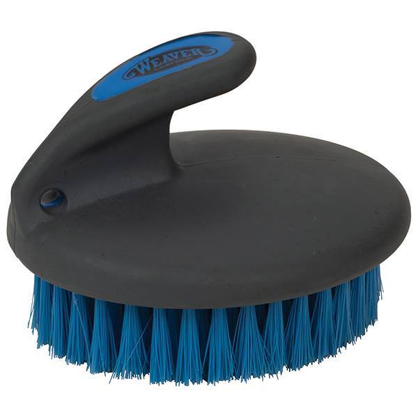 Palm Held Face Brush with Soft Bristles, Red/Black - Weaver Equine