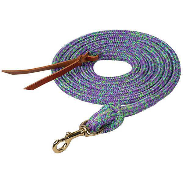 Poly Cowboy Lead with Snap, 5/8" x 10, Dk PU/Sky BL/Lime
