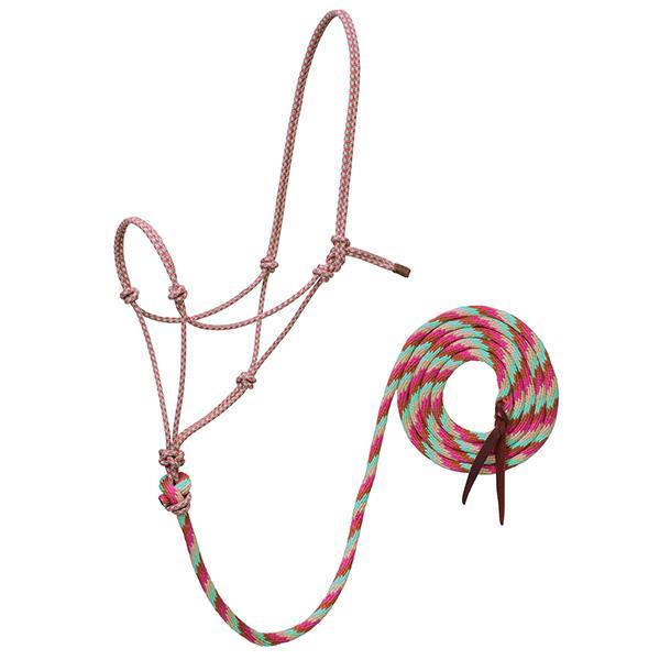 EcoLuxe<sup>&trade;</sup> Bamboo Rope Halter with 10 Lead, Biscay Green/Cinnamon/Rasp/Tan