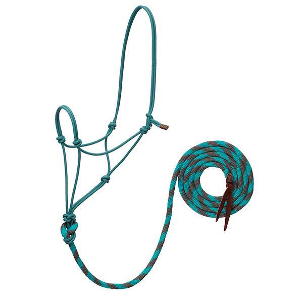 EcoLuxe<sup>&trade;</sup> Bamboo Rope Halter with 10 Lead, Turquoise/Charcoal