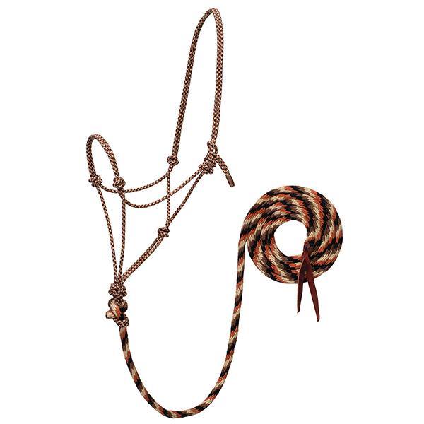 EcoLuxe<sup>&trade;</sup> Bamboo Rope Halter with 10 Lead, Cinnamon/Black/Brown/Tan
