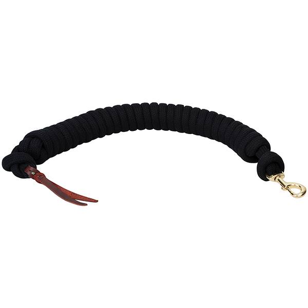 35' Flat Cotton Web Lunge Line with Bolt Snap & Rubber Stop - by Southwestern Equine (35', Black)