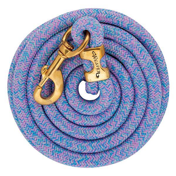 Poly Lead Rope with Solid Brass 225 Snap, PU/BL/GR