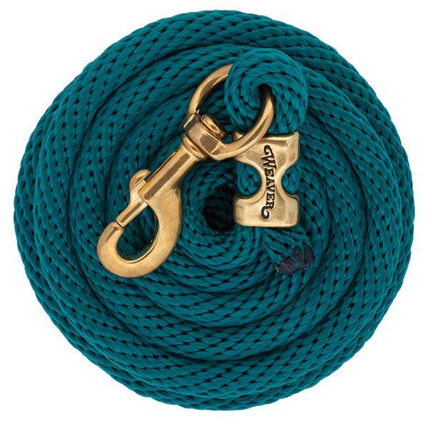 Poly Lead Rope with Solid Brass 225 Snap, Teal