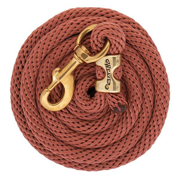 Poly Lead Rope with Solid Brass 225 Snap, Cinnamon