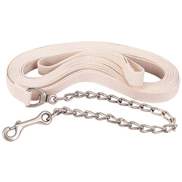 Flat Cotton Lunge Line, 1" x 27 with Chain