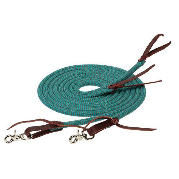 EcoLuxe<sup>&trade;</sup> Bamboo Split Reins, Turquoise/Charcoal
