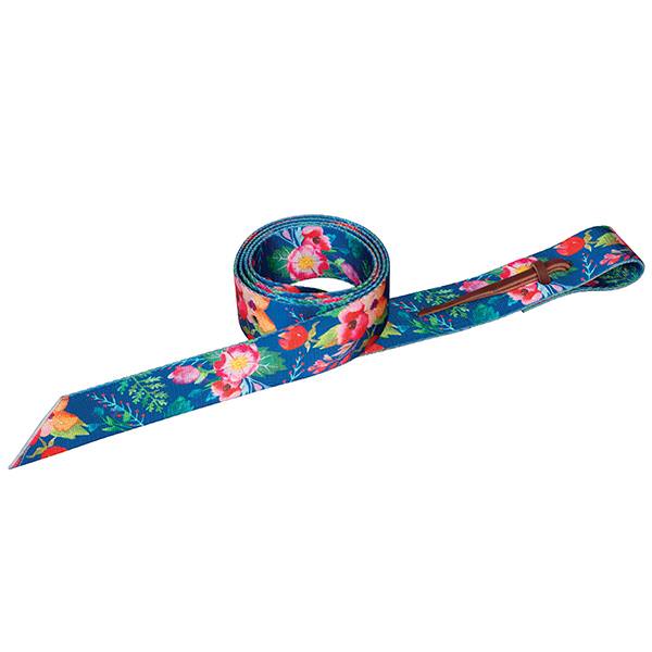 Patterned Poly Tie Strap with Holes, 1-3/4" x 60", Floral Watercolor