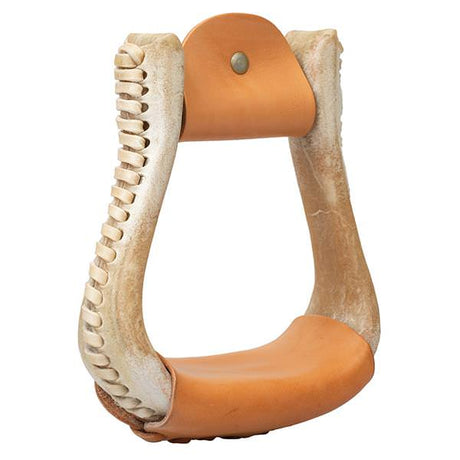 Nat. Rawhide Covered Stirrup, Cutter, 3" Neck, 2" Tread, Natural