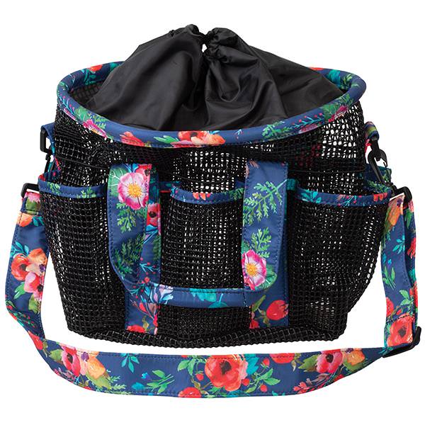Mesh Grooming Bag, Floral Watercolor/Black