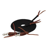 Pima Cotton Split Reins, 1/2" x 8, Black