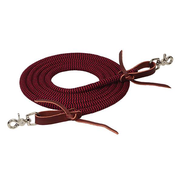 EcoLuxe<sup>&trade;</sup> Bamboo Round Trail Rein, Dark Red/Black