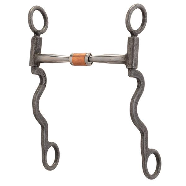 Pro Series Long 8-1/4" Cheek Horse Bit, Sweet Iron Copper Roller