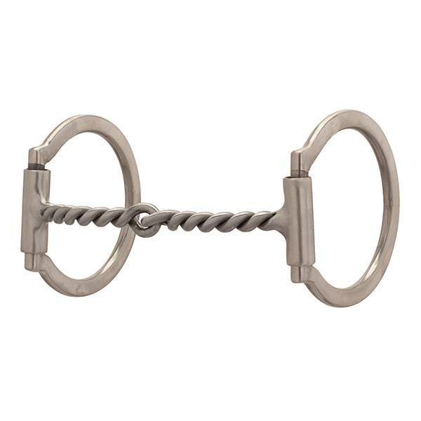 Pro Series Offset D-Ring Snaffle Bit, Brushed Stainless