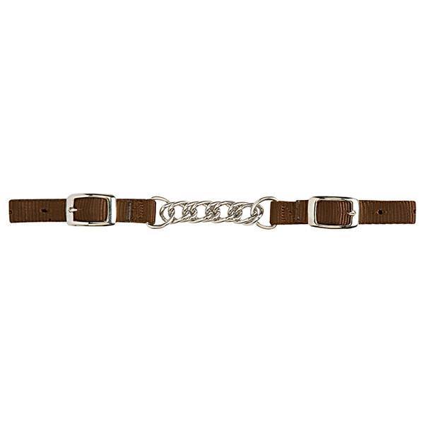 Nylon Curb Strap with 3-1/2" Flat Link Chain