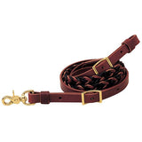 Two-Tone Latigo Leather 5-Plait Roper Rein, 3/4" x 8