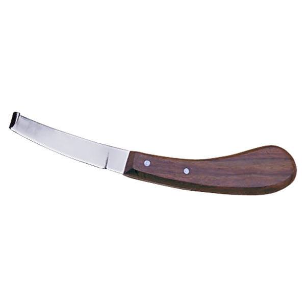 Right-Handed Hoof Knife with Wooden Handle