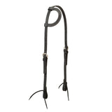 Black Leather Flat Sliding Ear Headstall