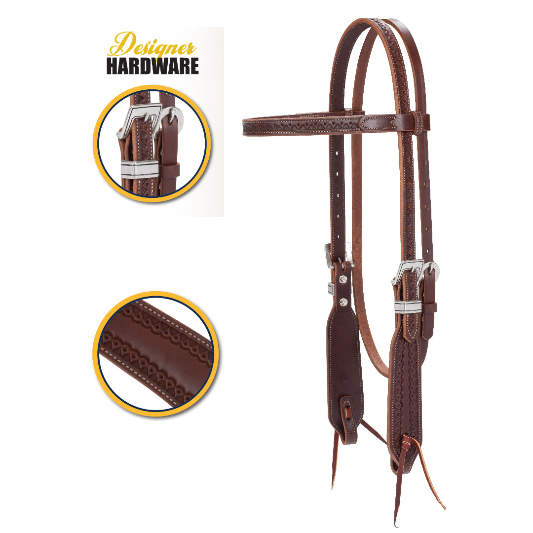 Synergy® Hand-Tooled Mayan Headstall with Designer Hardware