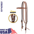 Synergy® Latigo Leather Lined Headstall with Floral Designer Hardware